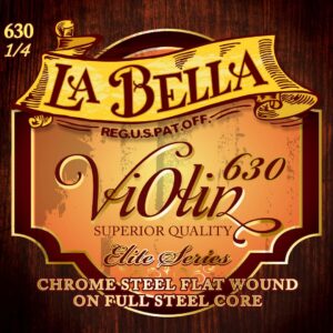 La Bella 630 Violin Strings Chrome Steel Flat Wound 1 4 Medium Zaranikas 1