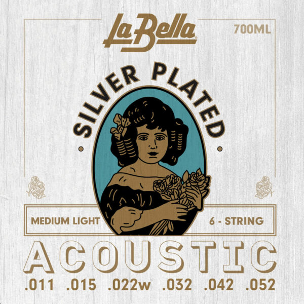 La Bella 700ML Acoustic Guitar Strings Silver Plated Medium Light 011 Zaranikas 1