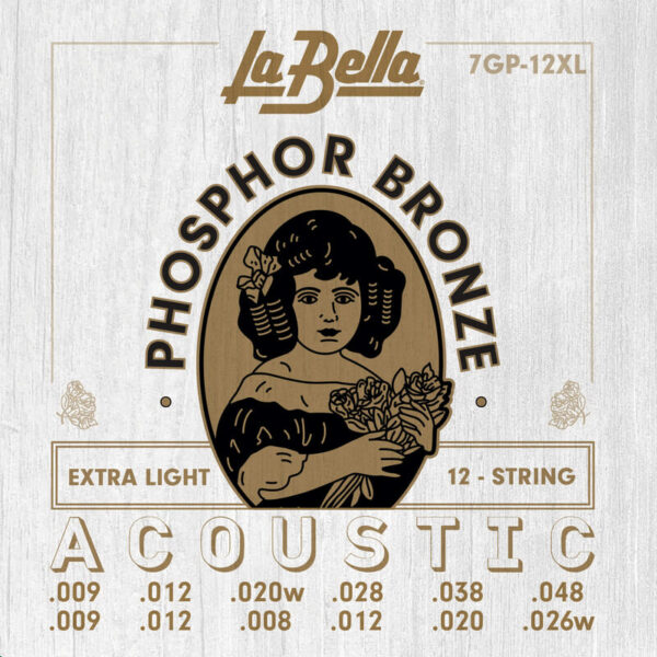 La Bella 7GP 12XL Χορδές 12άχορδης Ακουστικής Κιθάρας P. Bronze Extra Light 009 www.zaranikas.gr