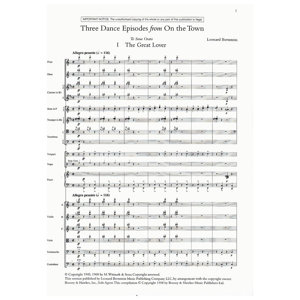 Boosey & Hawkes Bernstein - Orchestral Anthology 1 Βιβλίο για σύνολα 277.eri .000.345 3