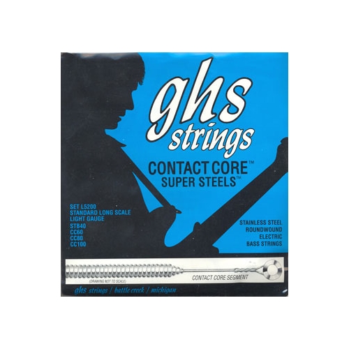 GHS L5200 Contact Core Super Steel 040-100 Σετ 4 χορδές ηλεκτρικού μπάσου GHS L5200 Contact Core Super Steel 040-100 Σετ 4 χορδές ηλεκτρικού μπάσου