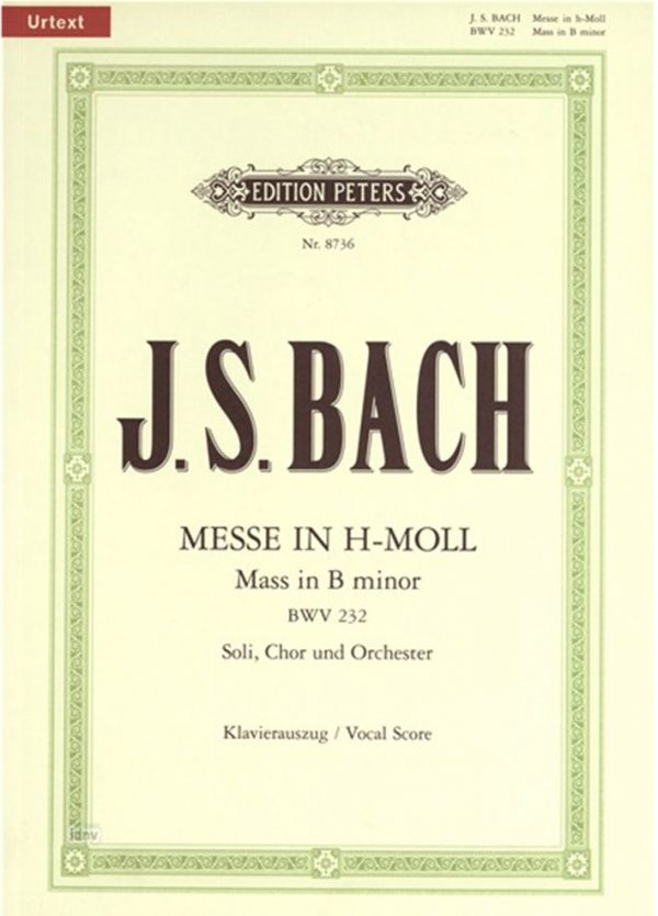 Edition Peters Johann Sebastian Bach - Mass in B Minor Βιβλίο για φωνητικά