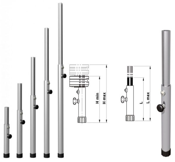 EUROTRUSS ED-TLR-90-140 ΡΥΘΜΙΖΟΜΕΝΟ ΠΟΔΙ ΠΑΤΩΜΑΤΟΣ ΑΠΟ 90CM ΣΕ 140CM