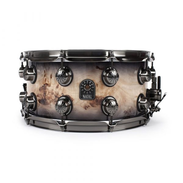 NATAL SD-MBB-BS47 MAPPA BURL SNARE 14 X 7  BLACK SMOKED GLOSS