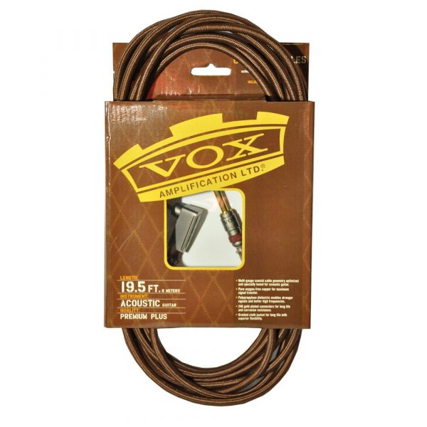 VOX VAC-19BR INSTRUMENT CABLE 6m ANGLE BROWN