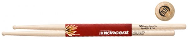 WINCENT W-55FMRT MAPLE DRUMSTRICKS ROUND TIP FUSION