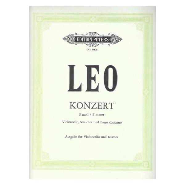 Edition Peters Leo - Concert in F Minor Βιβλίο για τσέλο