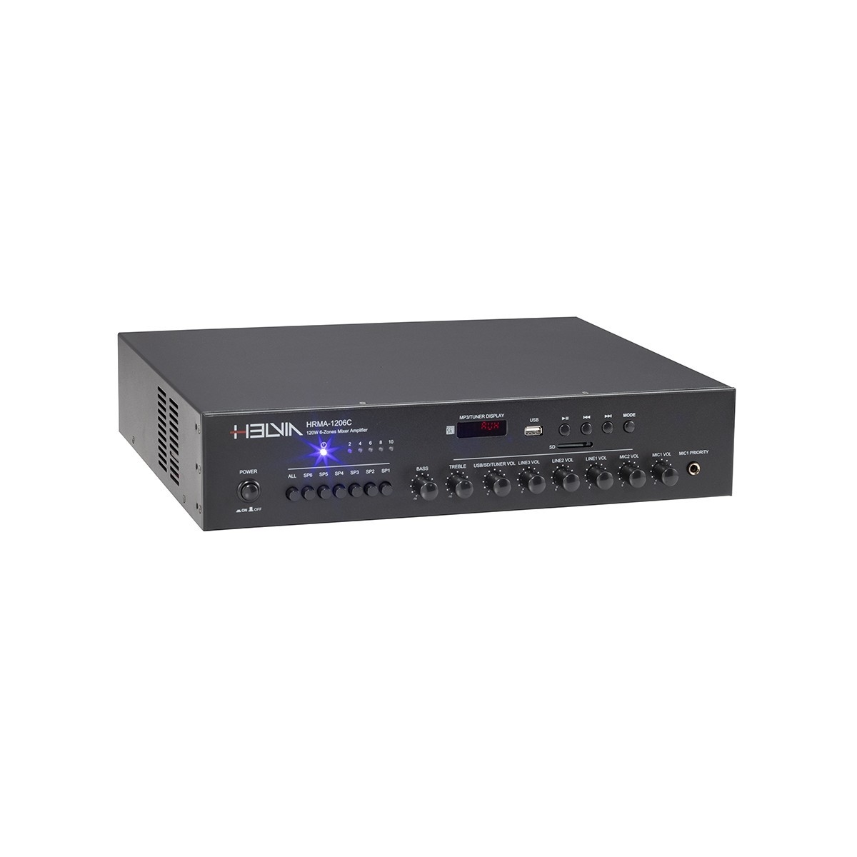 Helvia HRMA-1206C 6-Zones 120 Watt RMS with USB/SD/FM Τελικός ενισχυτής j048j 001