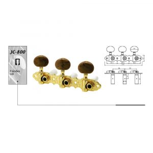 ΚΛΕΙΔΙΑ ΚΛΑΣΣΙΚΗΣ ΚΙΘΑΡΑΣ J.J JC800 GOLD 3+3
