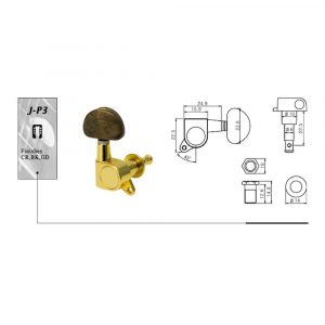 ΚΛΕΙΔΙΑ ΑΚΟΥΣΤΙΚΗΣ/ΗΛΕΚΤΡΙΚΗΣ ΚΙΘΑΡΑΣ J.J JP3 GOLD 3+3