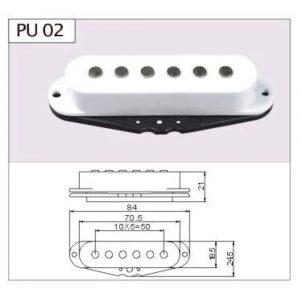 ΜΑΓΝΗΤΗΣ ΚΙΘΑΡΑΣ ΗΛΕΚΤΡΙΚΗΣ J.J PU02 ΜΟΝΟΣ ΑΣΠΡΟΣ BRIDGE/NECK