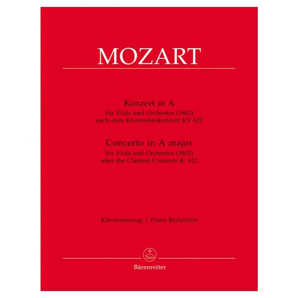 Barenreiter Mozart - Concerto In A Major for Viola & Piano Βιβλίο για βιόλα