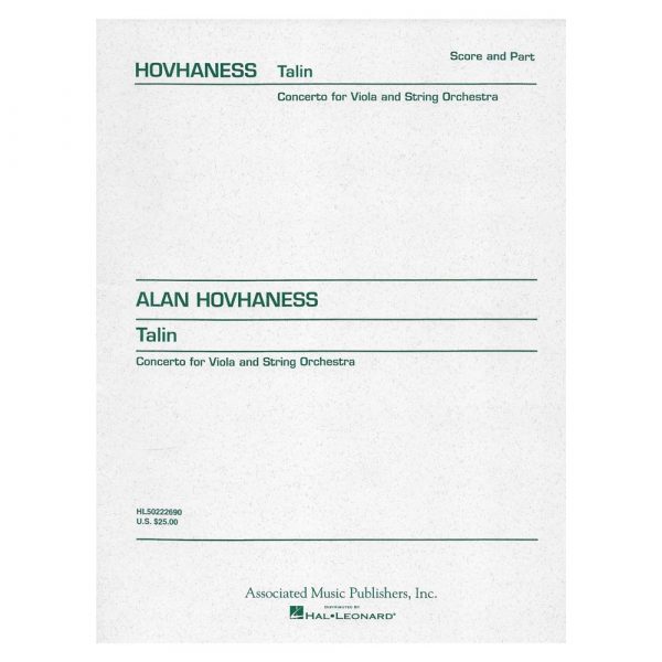 HAL LEONARD Hovhaness - Talin Concerto Op.93 for Viola & Piano Βιβλίο για βιόλα