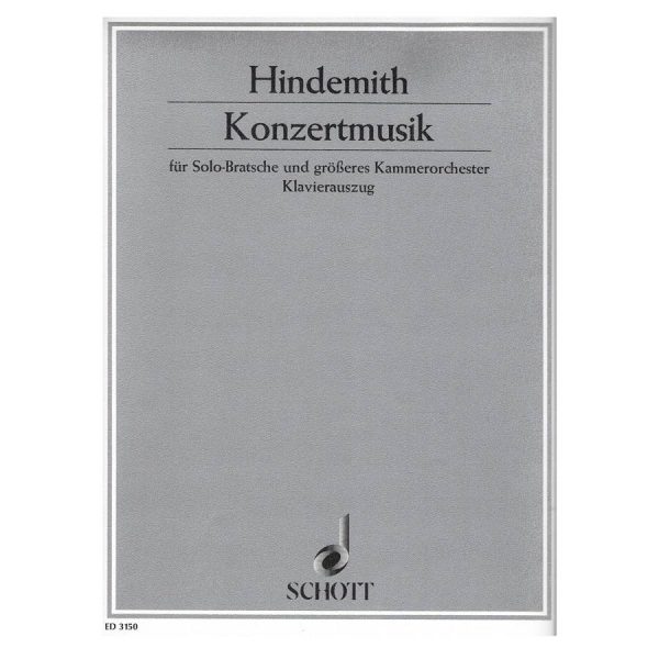SCHOTT Hindemith - Konzertmusik for Viola & Piano Βιβλίο για βιόλα