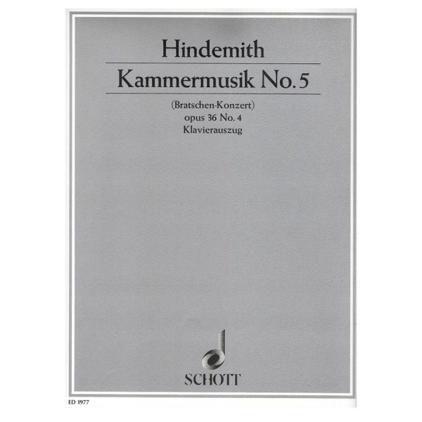 SCHOTT Hindemith - Kammermusik Nr.5 Op.36 Nr.4 for Viola & Piano Βιβλίο για βιόλα