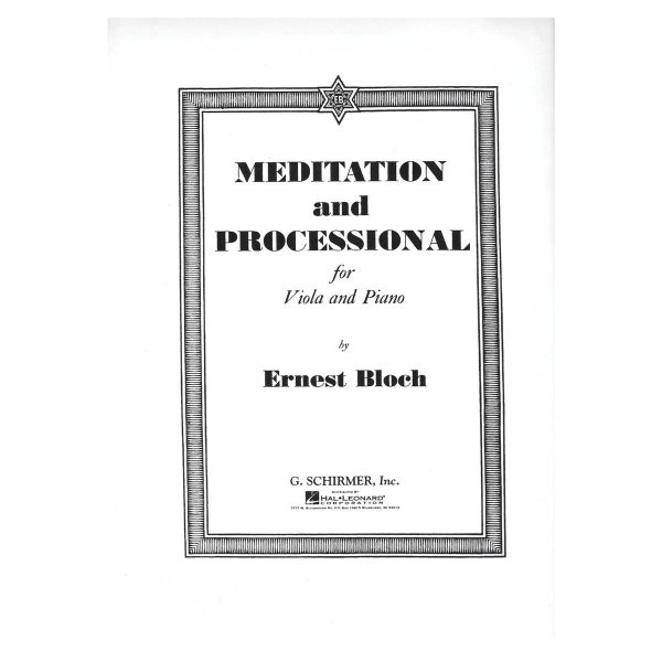 HAL LEONARD Bloch - Meditation and Processional For Viola & Piano Βιβλίο για βιόλα