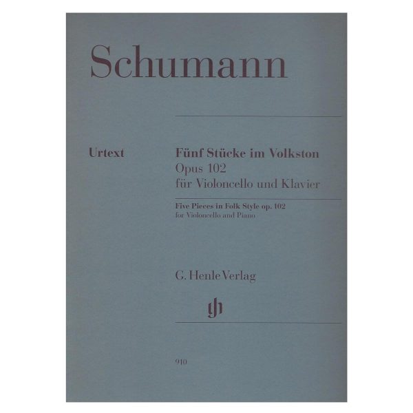 G. Henle Verlag Schumann - 5 Pieces In Folk Style Op.102 for Cello & Piano Βιβλίο για τσέλο