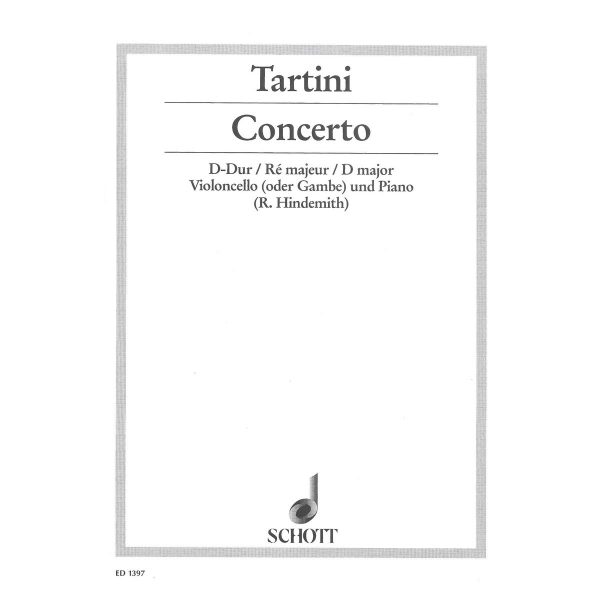 SCHOTT Tartini - Concerto in D Major for Cello & Piano Βιβλίο για τσέλο