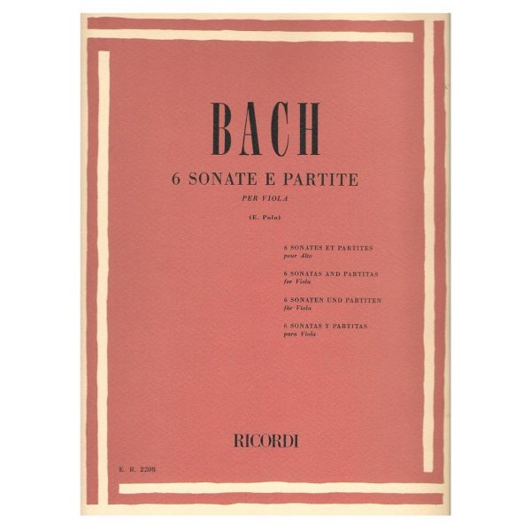 RICORDI Bach J.S. - 6 Sonatas And Partitas Βιβλίο για βιόλα