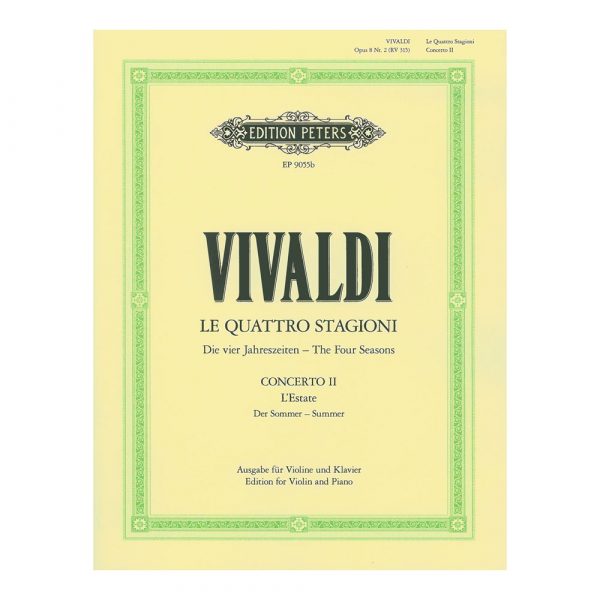 Edition Peters Vivaldi - The Seasons "Summer" Βιβλίο για Πιάνο και Βιολί