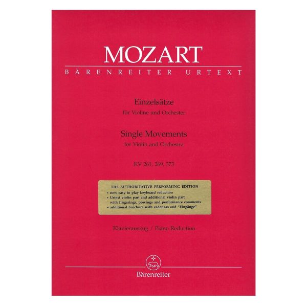 Barenreiter Mozart - Single Movements Βιβλίο για Πιάνο και Βιολί