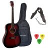 J.J RDS Πακέτο Ακουστικής Κιθάρας με Θήκη-Ζώνη-Πέννες