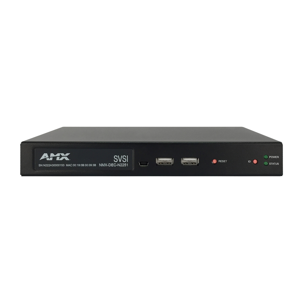 AMX NMX-DEC-N2251 SVSI Stand-alone JPEG2000 or Uncompr.Ultra-HD (4K) AMX NMX-DEC-N2251 SVSI Stand-alone JPEG2000 or Uncompr.Ultra-HD (4K)
