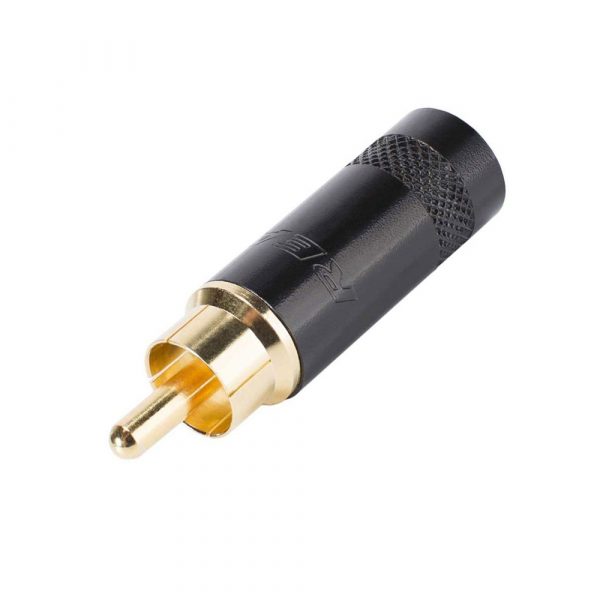 REAN NYS-352BG RCA PHONO MALE PLUG BLK GOLD