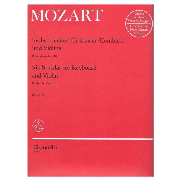 Barenreiter Mozart - Six Sonatas for Violin & Keyboard KV26-31 Βιβλίο για Πιάνο και Βιολί