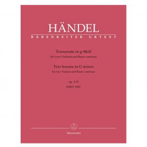 Barenreiter Handel - Trio Sonata In G Minor, For 2 Violins & Basso Continuo Βιβλίο για βιολί