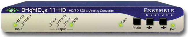 ENSEMBLE DESIGN BE11-HD BRIGHTEYE 11-HD HD/SD SDI TO ANALOG CONVERTER ENSEMBLE DESIGN BE11-HD BRIGHTEYE 11-HD HD/SD SDI TO ANALOG CONVERTER