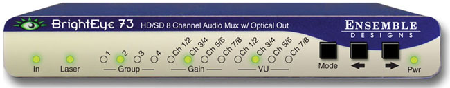 ENSEMBLE DESIGN BE-73 BRIGHTEYE 73 HD/SD AES EMBEDDER WITH OPTICAL OUT ENSEMBLE DESIGN BE-73 BRIGHTEYE 73 HD/SD AES EMBEDDER WITH OPTICAL OUT