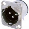 NEUTRIK NC3MD-H 3 POLE MALE RECEPTACLE, HORIZONTAL PCB MOUNT
