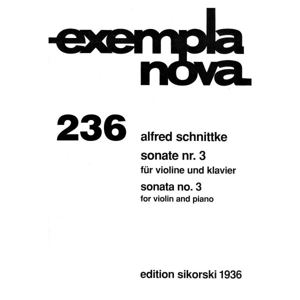 Sikorski Schnittke - Sonate Nr.3 Βιβλίο για Πιάνο και Βιολί