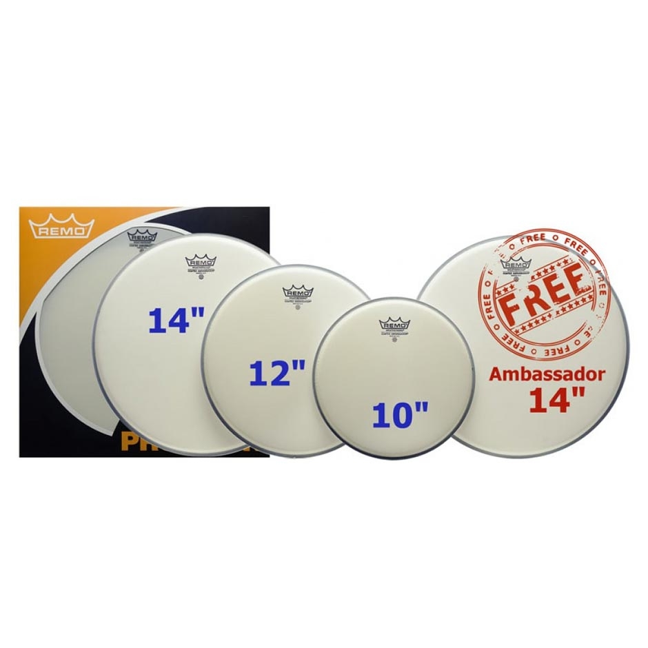 REMO ProPack Coated Ambassador 10" - 12" - 14" - 14" REMO ProPack Coated Ambassador 10" - 12" - 14" - 14"