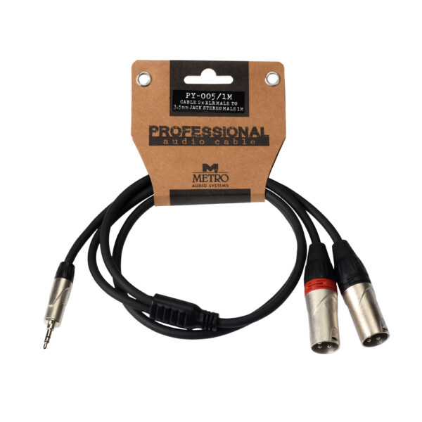 METRO  PY-010/1M 2x3PIN XLR MALE ΣΕ 3,5mm MINI JACK STEREO 1m