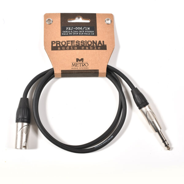 METRO Metro PXJ-006 1m Καλώδιο Jack Stereo 6.3mm σε XLR αρσενικό