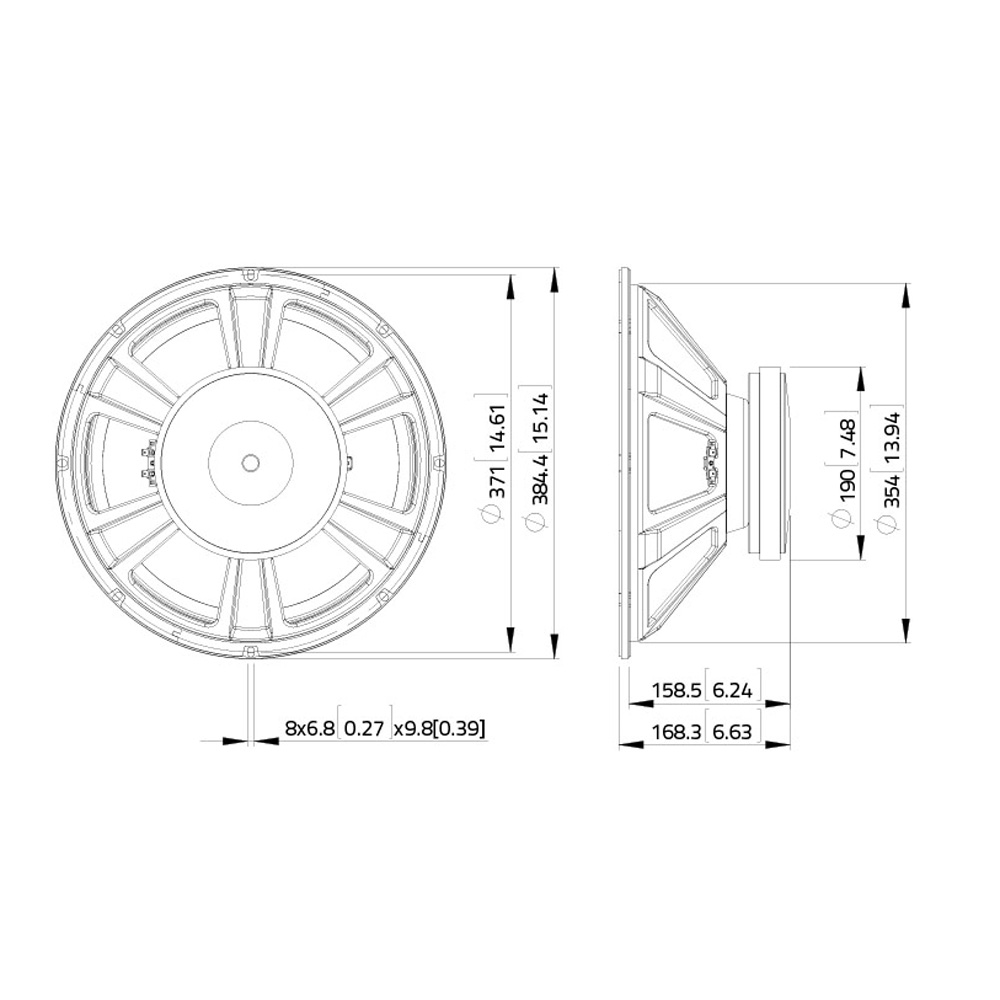 LAVOCE SSF153.00-8 15" SUBWOOFER 535008 ssf153 00 8 03 opt