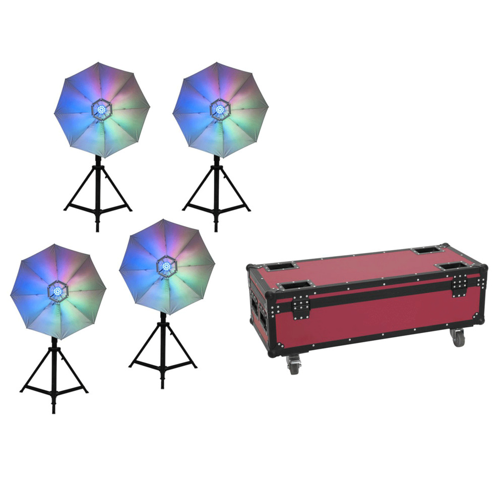 EUROLITE LED UMBRELLA 95+CASE Set 4pcs x LED Umb 95 and 1pc x ROADINGER Flightcase EUROLITE LED UMBRELLA 95+CASE Set 4pcs x LED Umb 95 and 1pc x ROADINGER Flightcase