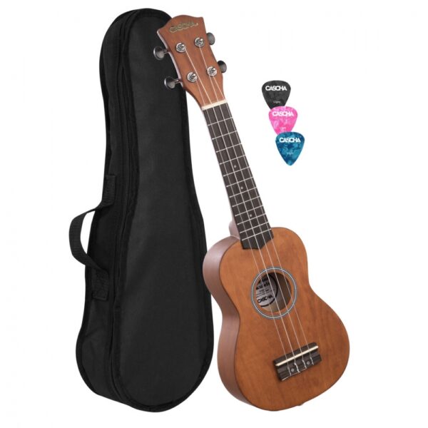 CASCHA HH-3966 Soprano Ukulele - Σοπράνο Γιουκαλίλι Καφέ με θήκη