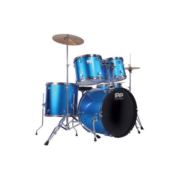 PP Percussion PP-250BL Ακουστικό Ντραμ Σετ Μπλε με Πιατίνια