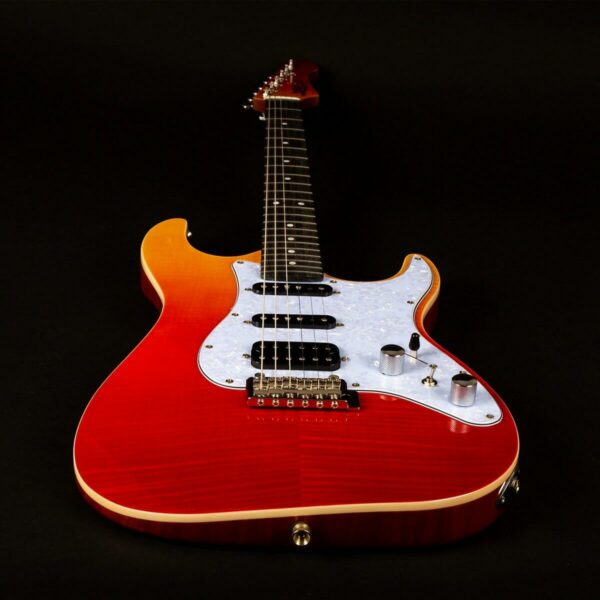 JET JS600 Stratocaster HSS Electric Guitar Transparent Red Zaranikas 2