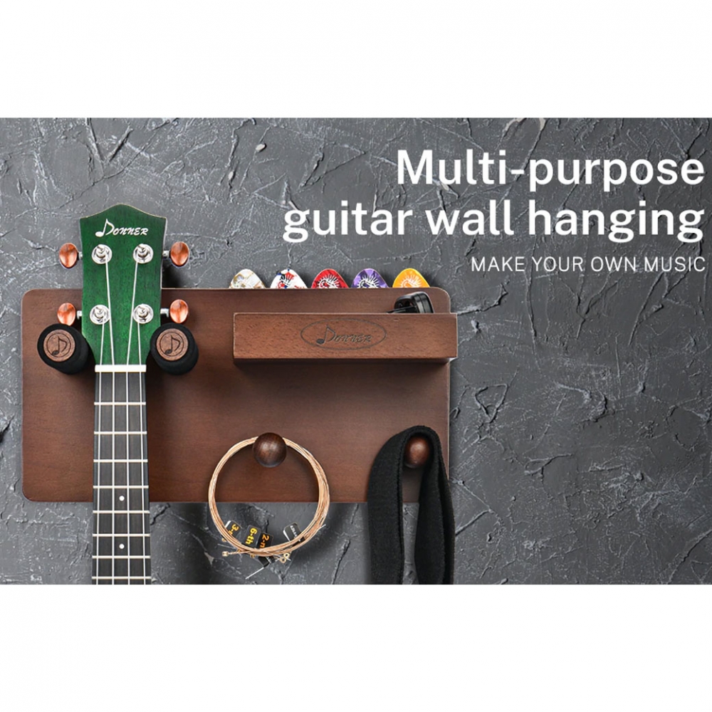 DONNER EC-2075 Βάση Κιθάρας Τοίχου με Ξύλινο Ράφι donnerecva 6307760