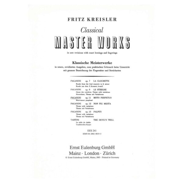 Kreisler - Paganini - Moto Perpetuo Op.11