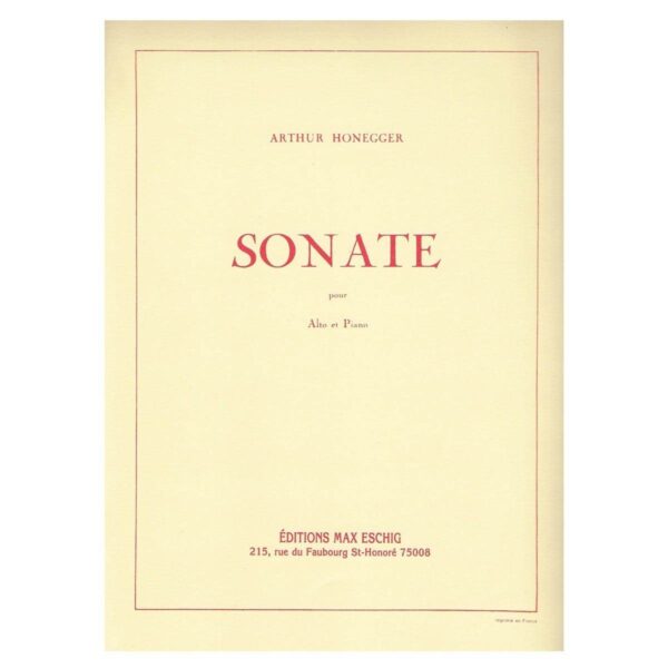 Honegger - Sonate for Viola & Piano