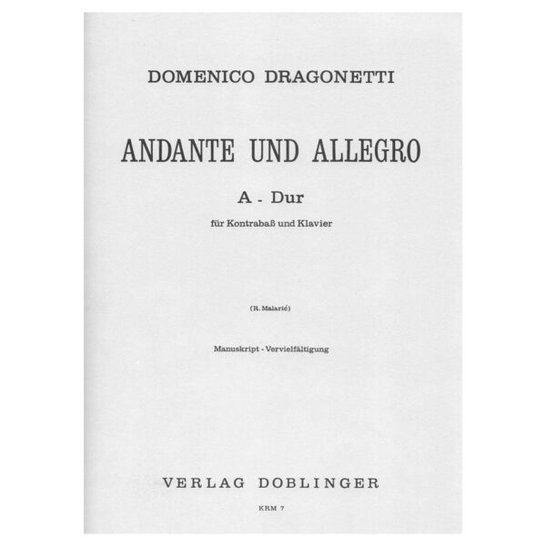 Dragonetti - Andante and Allegro in A Major