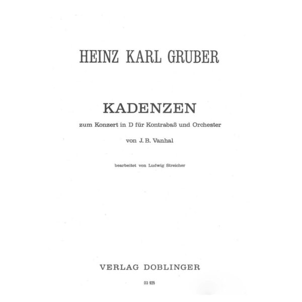 Gruber - Kadenzen Zum Konzert In D