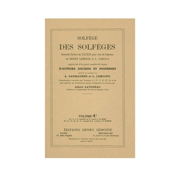 Solfege Des Solfeges, Vol.4B