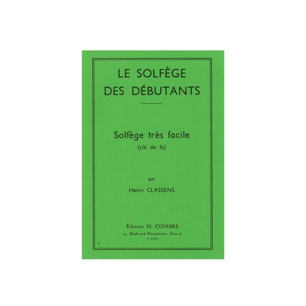Classens - Le Solfege Des Debutants (Cle de Fa)