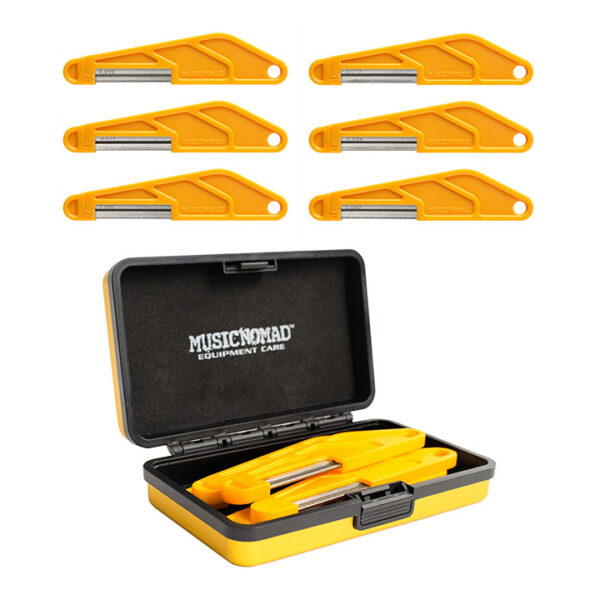 Music Nomad MN667 Diamond Coated Nut File Set - Super Light 6pc With Metal Case